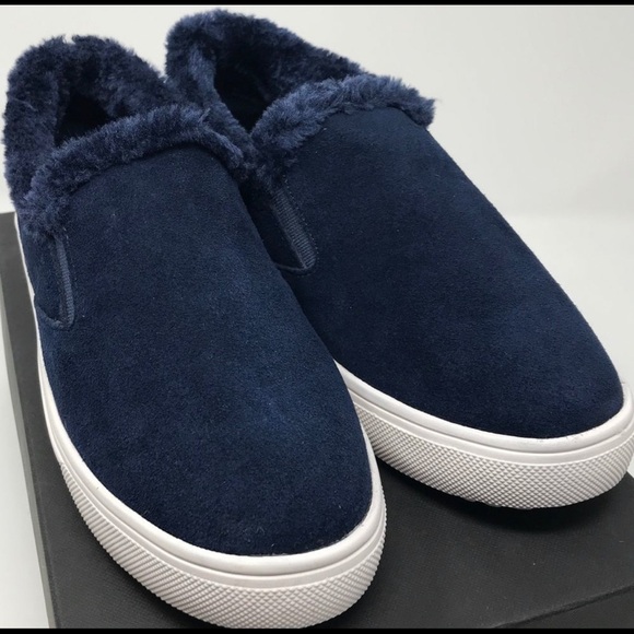 Steven Madden Cuddles Navy Suede - Picture 1 of 7